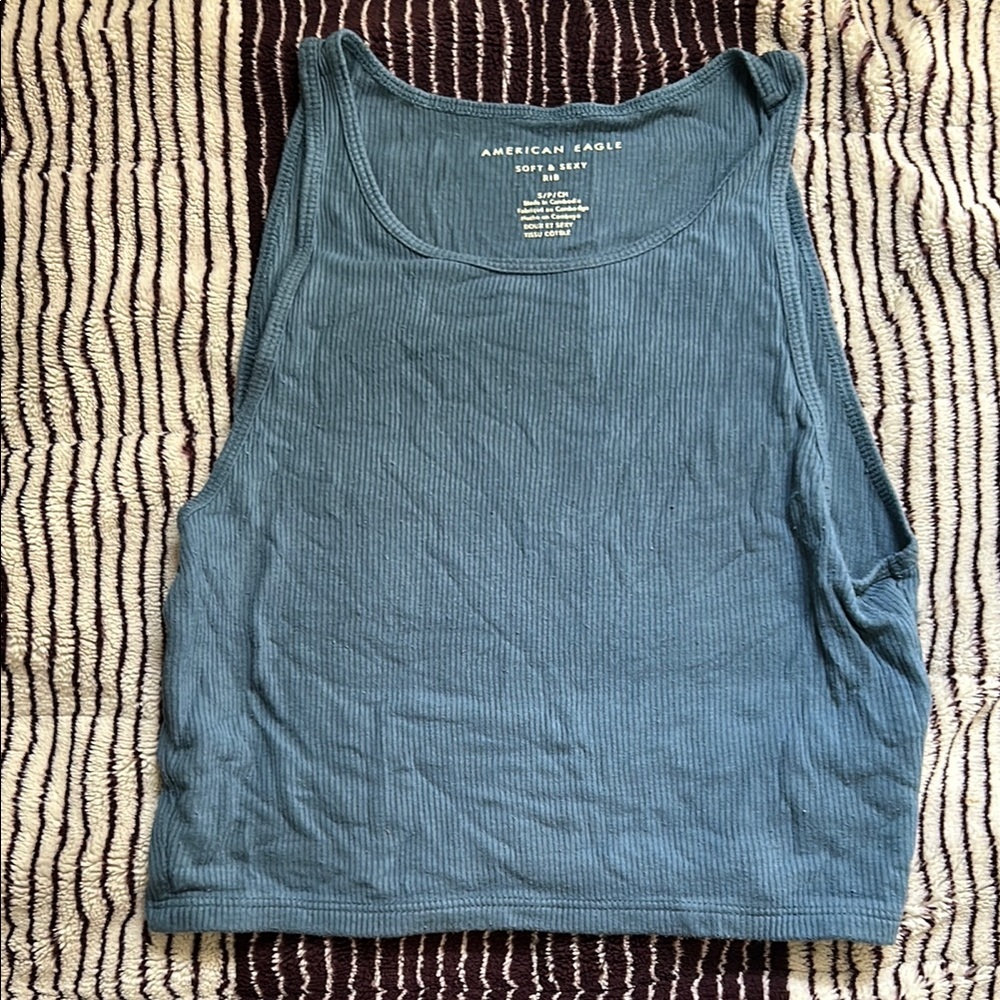 American Eagle Outfitters Blue Women's Tank Top